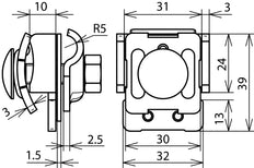 Dehn Bimetallic Saddle Clamp Cu-St Range 0.7-8mm Rd 6-10mm - 365127