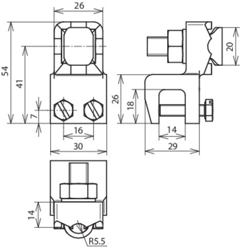 Dehn-aansluitklem MCI-reeks met KS-schroef en overspanningsbeveiligingsset - 370014
