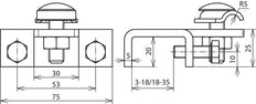 Dehn Klem horizontaal type voor profielen met frame - 372219
