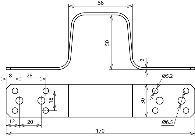 Dehn Brugbeugel L 170mm Al Zonder Centrale Boring - 377016 [2 stuks]