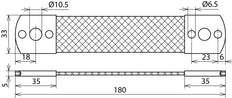 Dehn Al 50mm Bridging Braid With Fixing Bores L180 B10.5 B6.5 - 377045