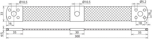 Dehn Overbruggingsvlecht Cu 50mm2 L 300mm Met Bevestigingsgaten - 377107