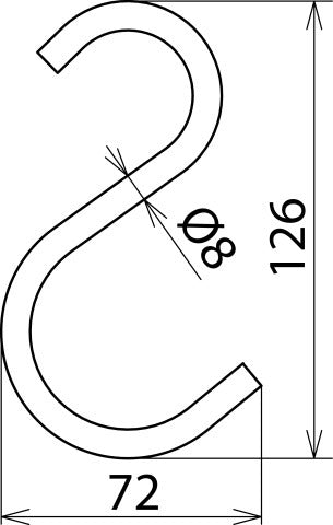 Dehn haak 8mm voor het bevestigen van dekkleden 1000V - 785648