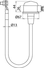Dehn isolerende vonkbrug met aansluitkabel 25mm2 L 100mm - 923060