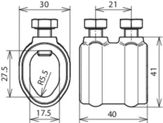 Dehn ontkoppelingshuls ZDC voor RD 7-10/16mm met twee inbusbouten - 450000