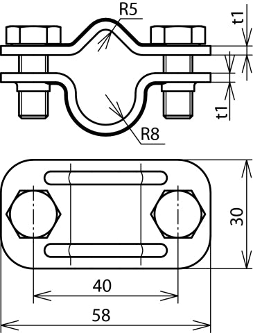 Dehn Uni Ontkoppelklem St Tzn Voor Rd 16/8-10mm - 459010