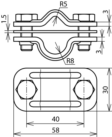 Dehn Bimetaal Uni Ontkoppelingsklem Cu-St/tZn Rd 8-10/16mm - 460507