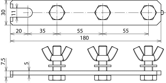Dehn aardrailsteun 3P M10x35 Sttzn - 465801