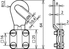 DEHN EKSO 8.10 AQ6 16 CUGALZN Aardingskabel Lug 6-16mm M8/M10 - 444010