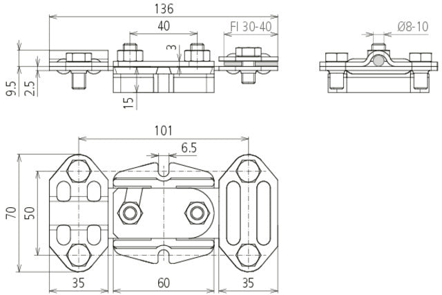 Dehn FTS 8.10 FL30.40 IS STTZN isolerende testverbinding - 453100