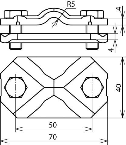 Dehn Ontkoppelklem St Tzn Voor Rd 7-10 Fl 30-40mm - 454100