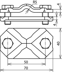 Dehn Ontkoppelklem St Tzn Voor Rd 7-10 Fl 30-40mm - 454100