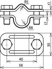 Dehn UTK 8.10 16 V2A Roestvrij Staal Ontkoppelklem - 459019