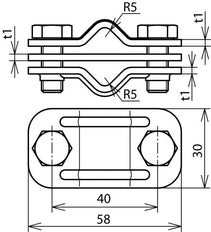 Dehn Uni Disconnecting Clamp With Intermediate Plate CU - 459127
