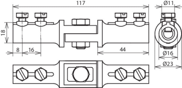Dehn Ontkoppelklem Oostenrijks Standaard ZDC Voor 2xRD 7-10mm - 460213