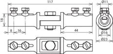 Dehn Ontkoppelklem Oostenrijks Standaard ZDC Voor 2xRD 7-10mm - 460213