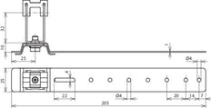 Dehn Dakgeleiderhouder H 32mm Rd 8mm Al/StSt L 205mm - 206171 [2 stuks]