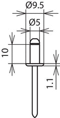 Dehn Blindklinknagel 5mm 10mm Al V2A DIN 7337 EN 15979 - 528610 [10 stuks]