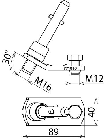Dehn Faseverbindingselement met T-pen M16x18mm voor kabelschoen - 771316