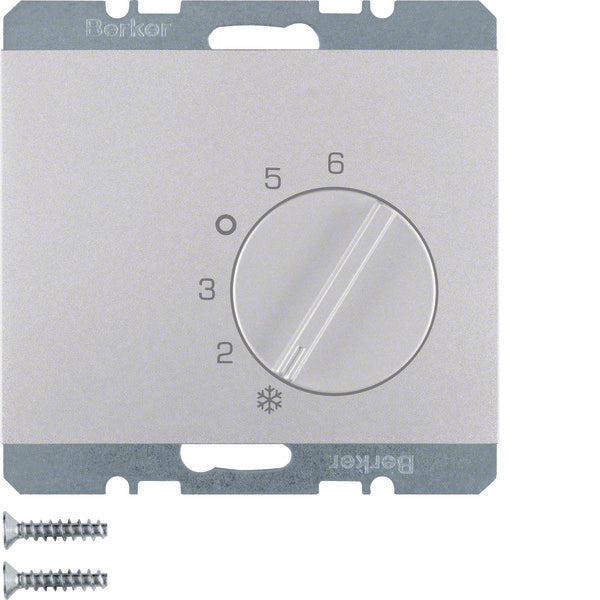 Hager Berker kamerthermostaat met omschakelcontact K5 aluminium - 20267103