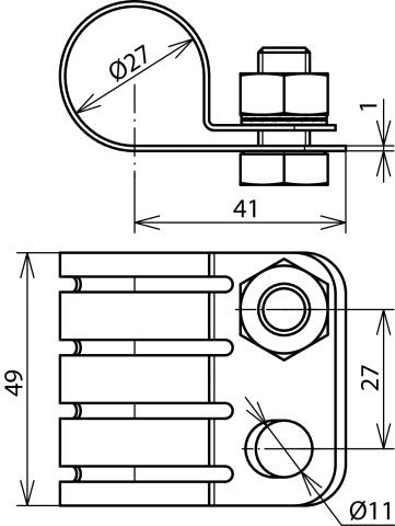Dehn StSt Aansluitelement Voor HVI Stroomgeleider D 27mm - 410239
