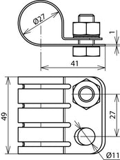 Dehn StSt Aansluitelement Voor HVI Stroomgeleider D 27mm - 410239