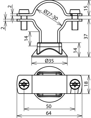 StSt Geleiderhouder Voor HVI Stroomgeleider D 27-30mm - 275249