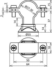 StSt Geleiderhouder Voor HVI Stroomgeleider D 27-30mm - 275249