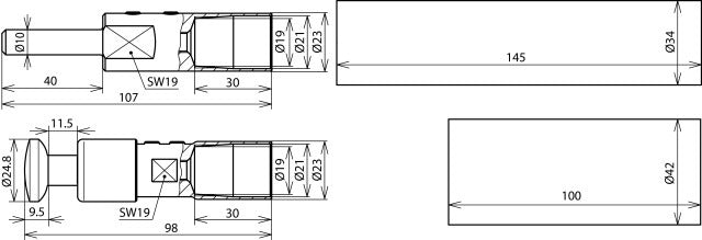 Dehn aansluitset voor HVI lange geleider D 23mm - 819147