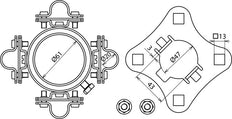 Dehn bevestigingsset D61 4X20 voor HVI lange geleidersteun - 819294
