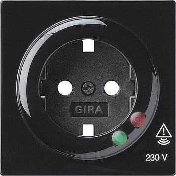 Gira S-Color zwart Schuko stopcontactdeksel met overspanningsbeveiliging - 144147