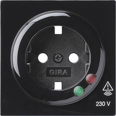 Gira S-Color zwart Schuko stopcontactdeksel met overspanningsbeveiliging - 144147