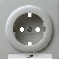 Gira S-Color grijs afdekplaatje voor contactdoos met tekstveld - 144742