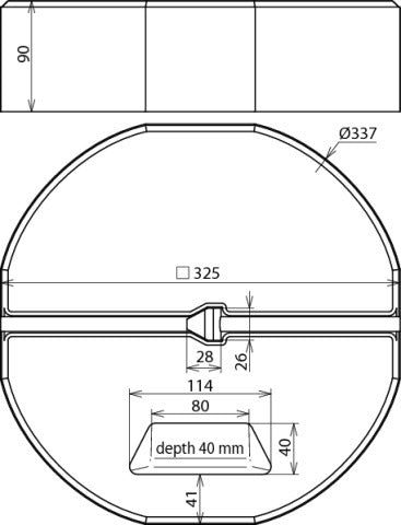 Betonvoet C45/55 17KG D337 met verzonken greep - 102012