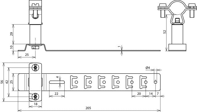 Dehn Dakdoorvoerhouder HVI D 20-23mm L 205mm V2A - 202829