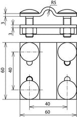 Dehn Kruiseenheid St Tzn voor Rd 8-10 Fl 30mm zonder tussenstuk P - 318205