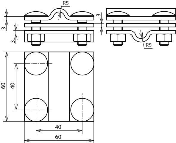 Dehn Kruiseenheid StSt V4A Voor Rd 8-10mm FL30 ZP FRSM8 Accessoires - 318229
