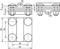 Dehn Kruiseenheid StSt V4A Voor Rd 8-10mm FL30 ZP FRSM8 Accessoires - 318229