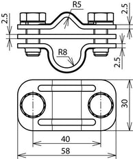 Dehn Uni Scheidingsklem StSt 200 KA Voor RD 8-10/16mm - 459219