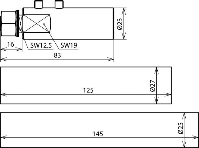 Dehn verbindingselement met montagemateriaal voor HVI lange geleider - 819196