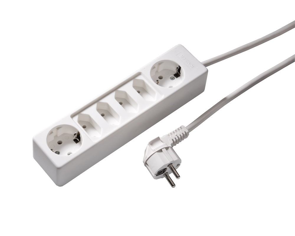 Martin Kaiser 6-Way Socket With 2 Schuko 4 Euro Outlets 1.5m Cable - 1012ZL/15W/kws [10 Pieces]