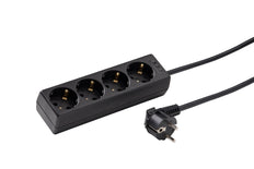 Martin Kaiser 4-Way Socket With 5 Meter Cable Black - 1046ZL5-15W/sw [8 Pieces]