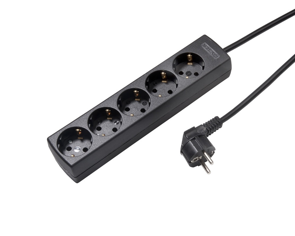 Martin Kaiser 5-Way Socket 45 Degree Black with 5M Cable - 1065ZL5-15W/sw [8 Pieces]