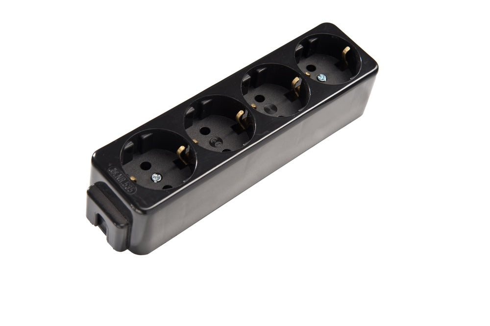 Martin Kaiser 4-Way Socket With Earthing Contact And Eyelet Black - 535/sw [25 Pieces]