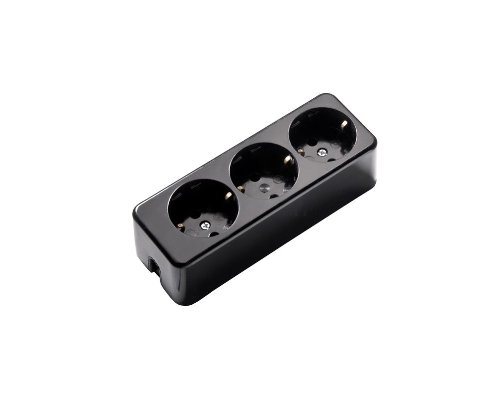 Martin Kaiser Black 3-Way Socket Earthing Contact Thermo Material - 638/sw [25 Pieces]