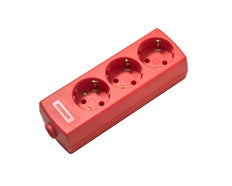 Martin Kaiser 3-Way Red Socket Combination With Earthing Contact - 1047/rt [40 Pieces]