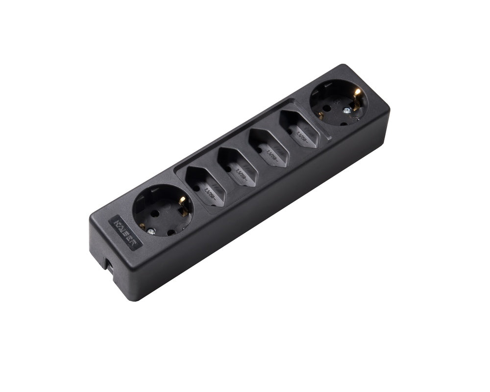 Martin Kaiser 6-Way Socket With 2 Schuko And 4 Euro Outlets Black - 1012/sw [30 Pieces]