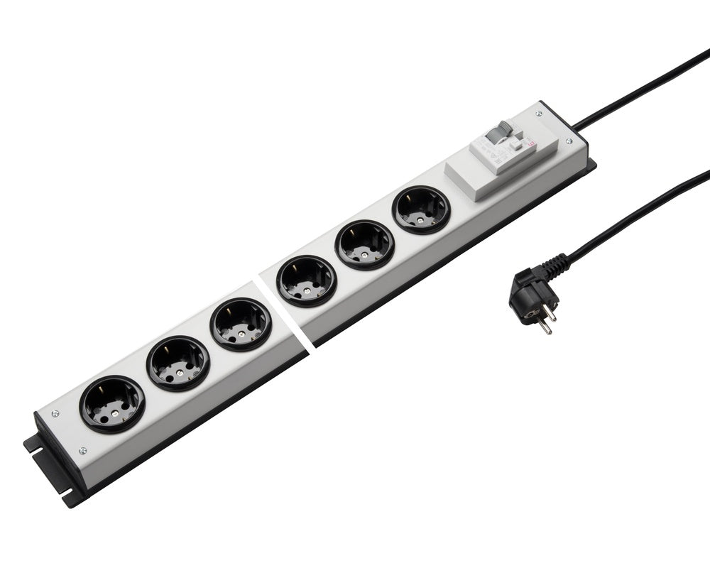 Martin Kaiser 8-voudige stekkerdoos met 16A aardlekschakelaar 3m kabel - 1037ZL8L-SW3 [10 Stuks]