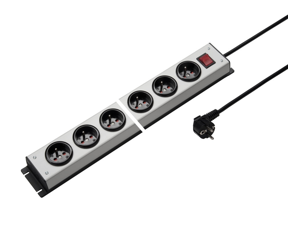 Martin Kaiser Power Strip 12-Way 90 Degree Earthing Pin With Switch - 1016KZL12L-SW15 [10 Pieces]