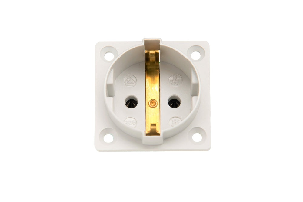 Martin Kaiser 1-Way In-Wall Device Socket with Earthing IP20 White - 386K/1/kws [45 Pieces]